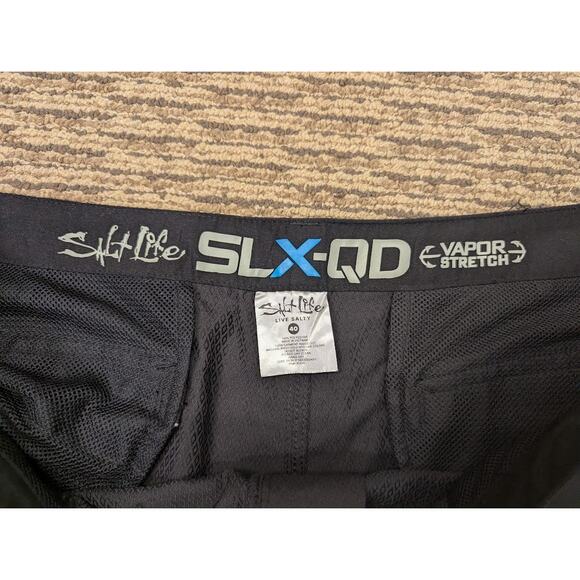 Salt Life SLX-QD Hybrid Shorts Men’s 40 Vapor Stretch Cargo Black Swim Beach - Picture 4 of 9